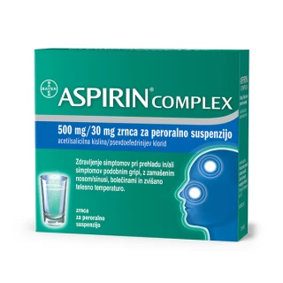 Aspirin Complex, zrnca za peroralno suspenzijo (500/30 mg), 10 vrečk
