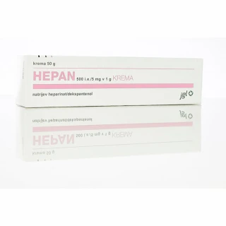 Hepan 500 i.e./g / 5 mg/g krema